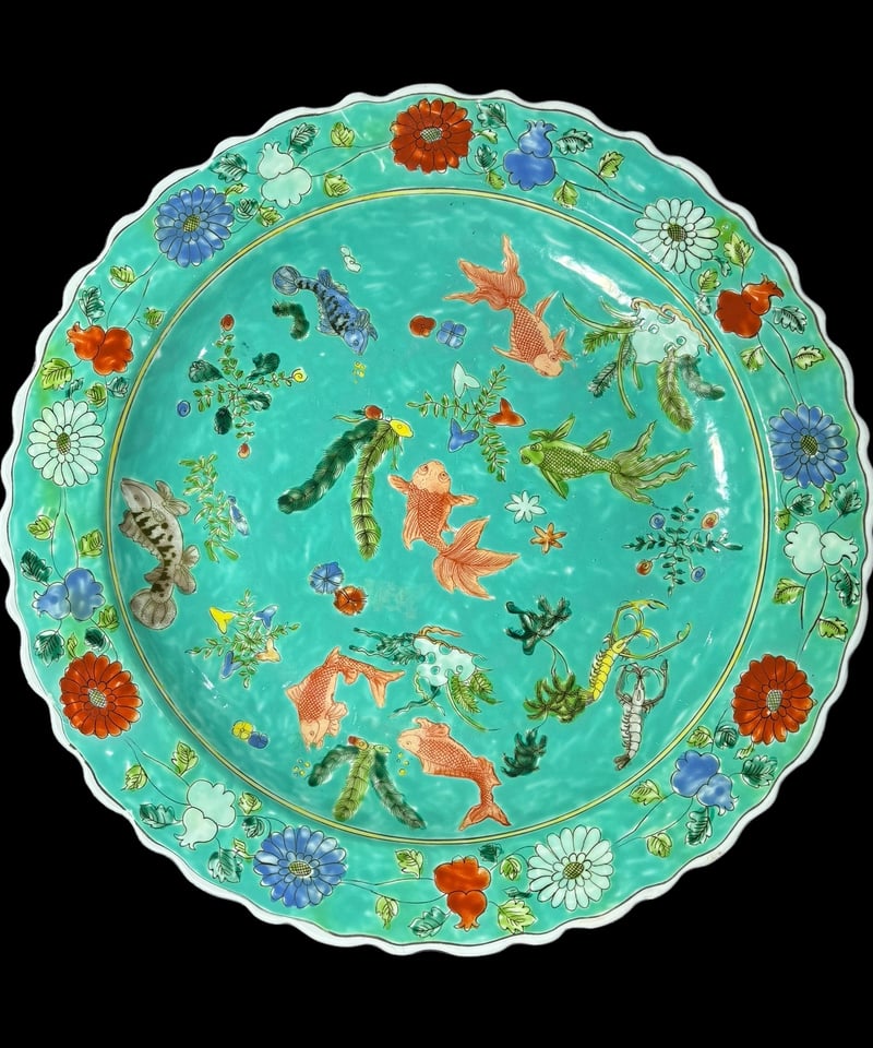 超特大彩絵飾り皿 · 中国古瓷器
