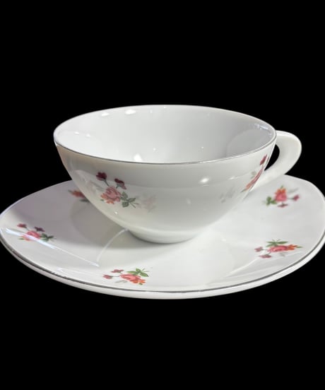 【6客揃】GLORY CHINA カップ&ソーサー 花柄 マグカップ 紅茶 コーヒー カップ 茶器 昭和 レトロ 骨董品 アンティーク