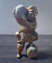 木彫民藝品 大黒天 七福神 木製 大黒様 恵比寿 開運 縁起物 彫刻 仏像 古美術 インテリア 置物 オブジェ 骨董品 アンティーク