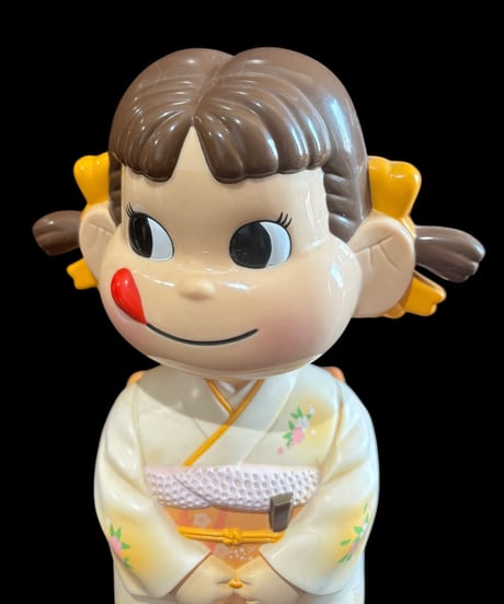 【レア品】ペコちゃん 不二家 首振り人形 着物 インテリア コレクション 置物 オブジェ 非売品 骨董品 アンティーク