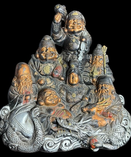 七福神 龍神 鹿 陶器製 大黒 恵比寿 布袋 弁財天 毘沙門天 福禄寿 縁起物 開運 縁起物 商売繁盛 インテリア 置物 オブジェ 骨董品 アンティーク