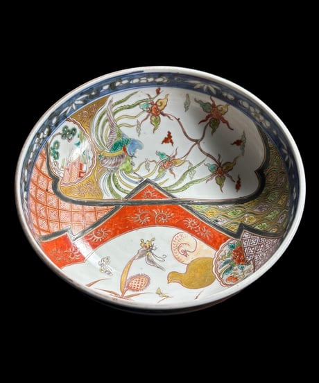 古伊万里 金彩 大鉢 [鳳凰 松竹梅文桐絵] 色絵 鉢 丸皿 取り皿 飾り皿 和食器 伊万里 陶器 骨董品 アンティーク