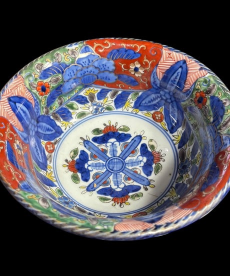 【2客セット】 大聖寺伊万里 色絵 大鉢 金彩 染付 盛り鉢 鉢 取り皿 飾り皿 伊万里 和食器 陶器 骨董品 アンティーク