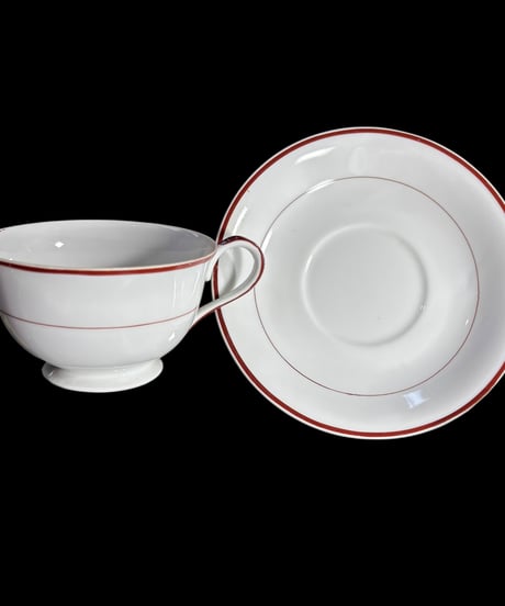【2客揃】カップ&ソーサー レッド マグカップ 紅茶 コーヒー カップ 器 茶器 裏赤印 昭和 レトロ アンティーク