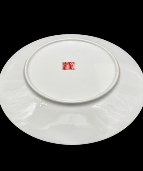 有田焼 昭風窯 色絵皿 菊文様 古伊万里 花柄 丸皿 大皿 飾皿 和食器 陶器 骨董品 アンティーク