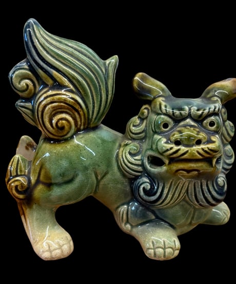 シーサー 阿吽の呼吸 置物 縁起物 守神 魔除け 厄除け 飾り 陶器 工芸品 インテリア 骨董品 アンティーク