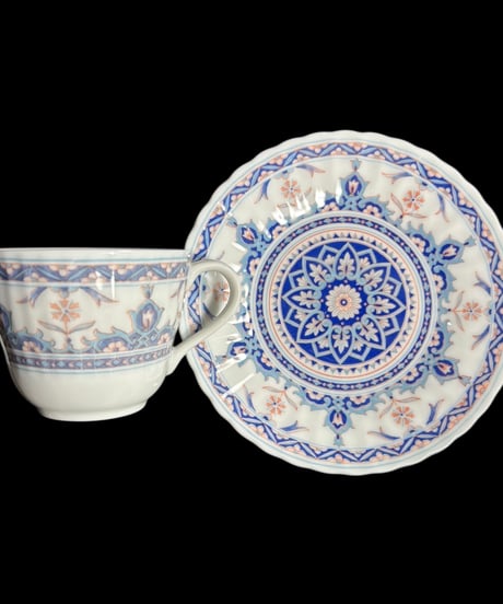 【5客揃】BIYO CHINA カップ&ソーサー 美濃窯業 花柄 マグカップ 紅茶 コーヒー カップ 茶器 昭和 レトロ アンティーク