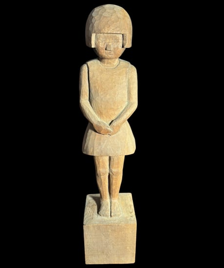木彫り 女子像 木製 女性像 仏像 彫刻 古美術 インテリア 置物 オブジェ 骨董品 アンティーク