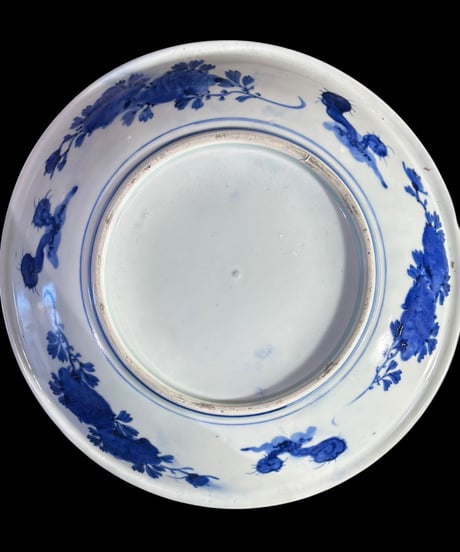 古伊万里 梅牡丹文図 染付 時代物 大皿 盛り皿 飾り皿 古伊万里 古美術 和食器 骨董品 アンティーク