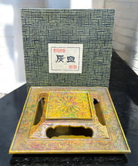 【高級】灰皿 鋳物 花柄 豪華 和 嗜好品 煙草 小物入れ 美術 昭和 レトロ 陶器 骨董品 アンティーク