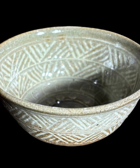 三島焼 象嵌模様 茶道具 茶道 抹茶 抹茶碗 茶碗 茶わん 和食器 レトロ 骨董品