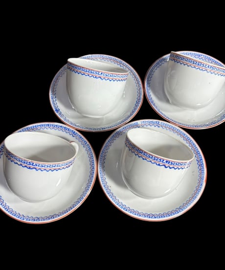 【4客揃】昭和陶器 ヴィンテージ カップ&ソーサー マグカップ 紅茶 コーヒー カップ 器 茶器 昭和 レトロ 骨董品 アンティーク