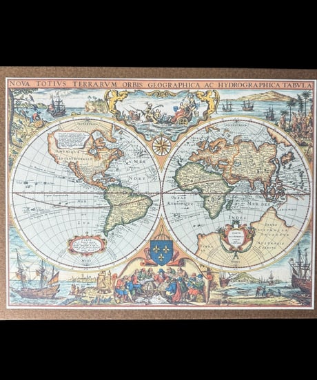 ヴィンテージ 世界地図 ボード 置物 オブジェ 美術品 装飾品 コレクション 骨董品 アンティーク