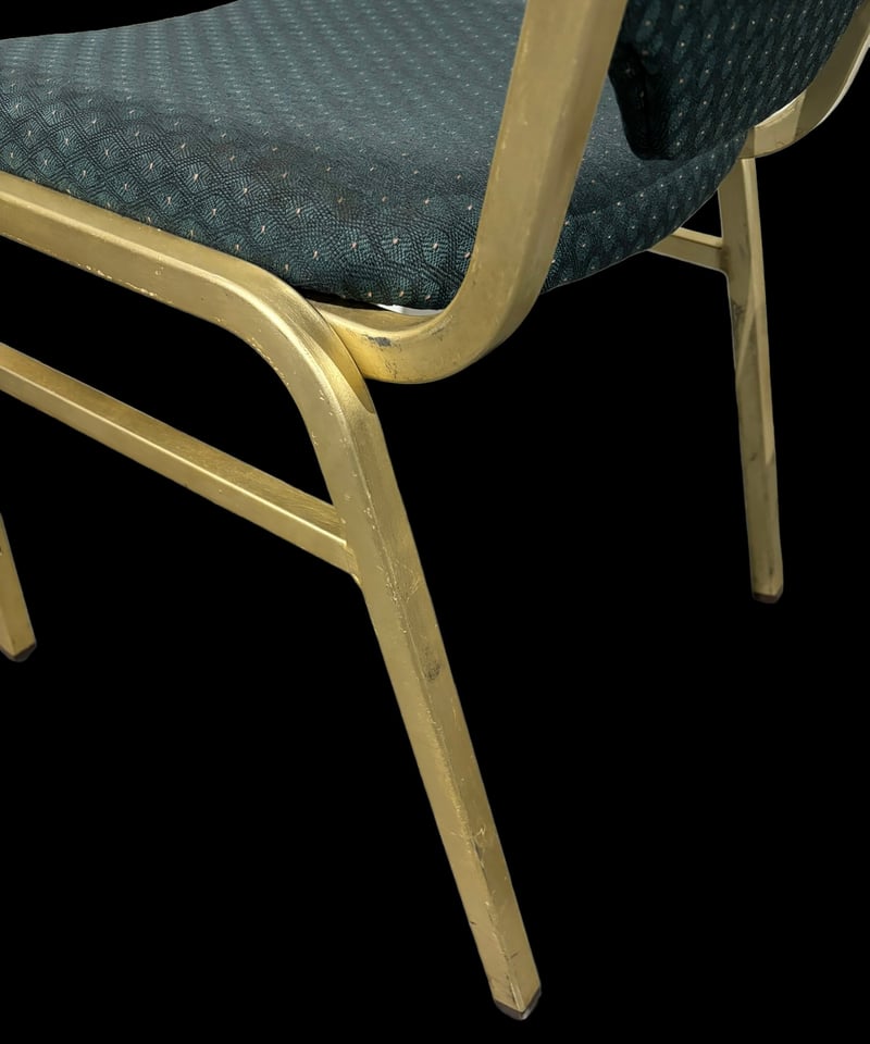 レセプションチェア グリーン スチール椅子 ダイニングチェア