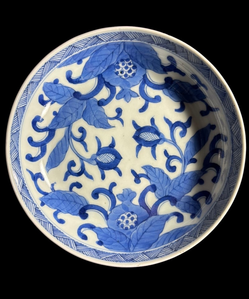 丸皿 染付 [草花文絵] 小皿 なます皿 取り皿 盛り皿 飾り皿 和食器