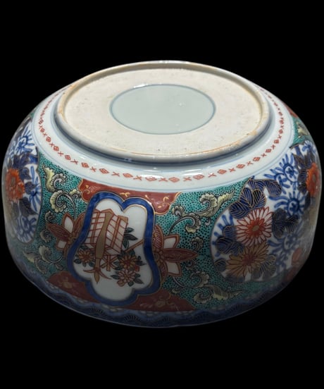 明治期 吉田嶋清作 錦地丼鉢 三ッ組 古伊万里 金彩 色絵 大鉢 人物風景菊文図 盛り皿 飾り皿 古伊万里 古美術 骨董品 アンティーク
