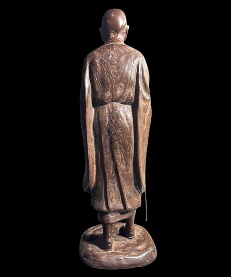 金工師 照雲作 銅製良寛像 作家物 仏像 インテリア 置物 オブジェ 骨董品 時代物 アンティーク