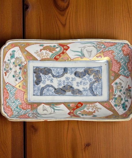 中国古美術・珍蔵粉彩・瑞獣祥龍絵磁器の中皿・純手描き・箱付・置物