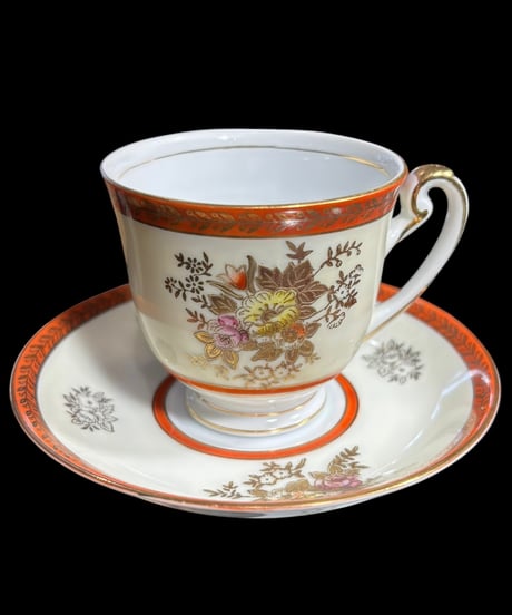 【6客揃】Jyoto China カップ&ソーサー 花柄 日本 マグカップ 紅茶 コーヒー カップ 器 昭和 レトロ 骨董品 アンティーク