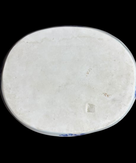 【2客セット】古伊万里 絵皿 [鳳凰草花文] 銘あり 小皿 丸皿 取り皿 盛り皿 飾り皿 江戸 昭和初期 和食器 骨董品 アンティーク