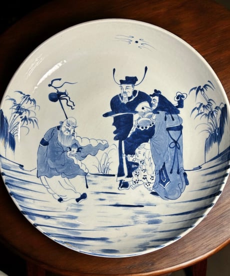 CATEGORY 食器・器 | HORIDASHI市 小皿 松竹梅 染付 丸窓 3枚 明治 大正