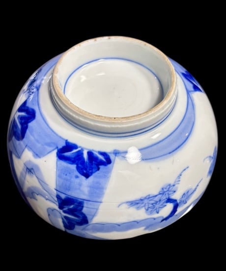 古伊万里 染付 盆栽文図 大鉢 紅葉 風景 鉢 取り皿 飾り皿 和食器 時代物 伊万里 陶器 骨董品 アンティーク