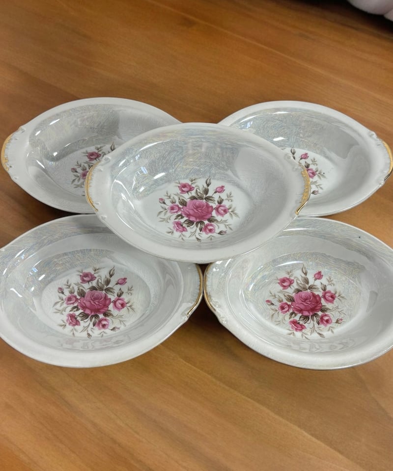 5客セット】花柄 楕円皿 金縁 オーロラ加工 カレー皿 シチュー皿 5客セット】花柄 楕円皿 金縁 オーロラ加工 カレー皿 シチュー皿