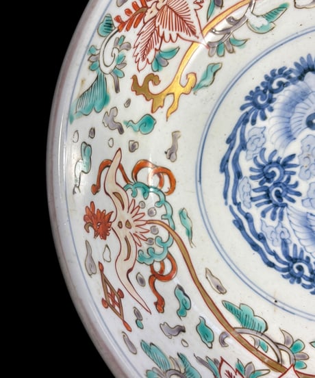 【現品限り!!】伊万里 大鉢 [草花文] 金彩 赤絵 色絵 鉢 丸皿 盛り皿 飾り皿 古伊万里 古美術 明治 和食器 骨董品 アンティーク
