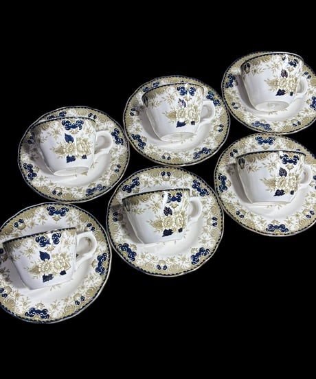 【6客揃】NIKKO ダブルフェニックス カップ&ソーサー 花柄 マグカップ 紅茶 コーヒー カップ 器 茶器 昭和 レトロ アンティーク