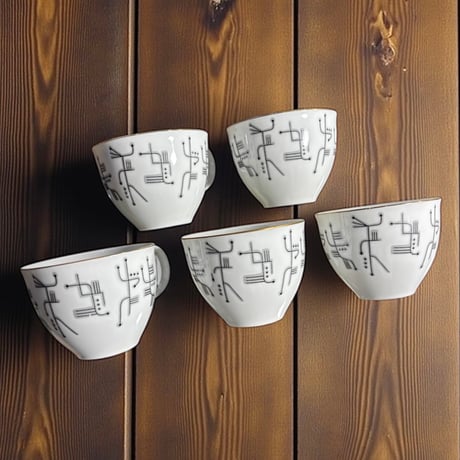 【5客揃】オールドノリタケ Noritake マグカップ ノリタケ 日本陶器会社 紅茶 コーヒー カップ 器 茶器 赤裏印 昭和 レトロ アンティーク