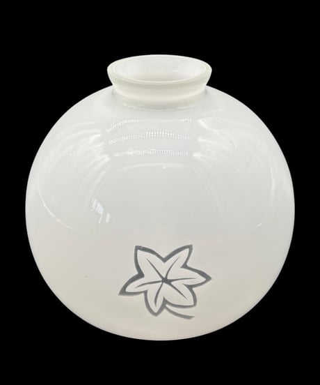 乳白 ランプシェード 紅葉 照明 電傘 雑貨 シェード カットガラス 昭和 レトロ 装飾品 インテリア アンティーク