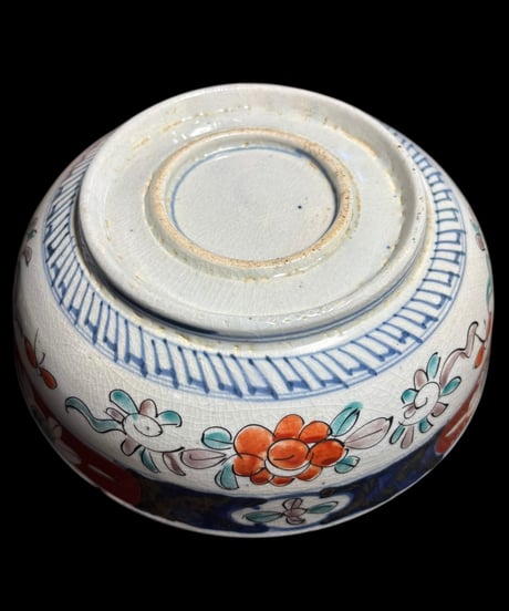 古伊万里 大鉢 [蝶草花文図] 色絵 鉢 丸皿 取り皿 飾り皿 和食器 江戸 伊万里 陶器 骨董品 アンティーク