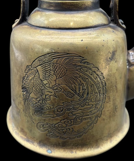 清 龍鳳文 康熙九年 銅製 ティーポット 中国美術 中国骨董 真鍮 やかん 骨董品 アンティーク
