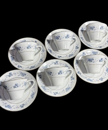 【6客揃】Keinan China カップ&ソーサー 花柄 ノリタケ マグカップ 紅茶 コーヒー カップ 器 茶器 昭和 レトロ アンティーク