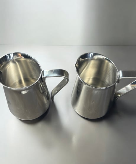 【2個セット】EBM ミルクポット 口付 ビーカー ミルクピッチャー クリーマー カフェ 業務用 骨董品 アンティーク
