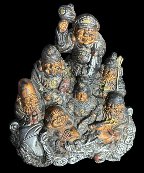 七福神 龍神 鹿 陶器製 大黒 恵比寿 布袋 弁財天 毘沙門天 福禄寿 縁起物 開運 縁起物 商売繁盛 インテリア 置物 オブジェ 骨董品 アンティーク