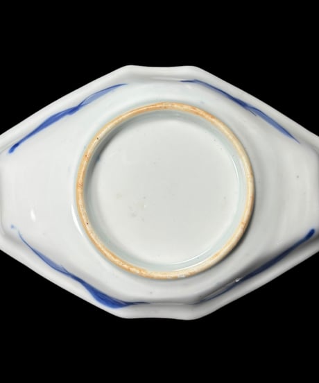 伊万里 染錦 [山水風景絵] 変形皿 小鉢 小皿 染付 取り皿 盛り皿 飾り皿 和食器 明治 骨董品 アンティーク