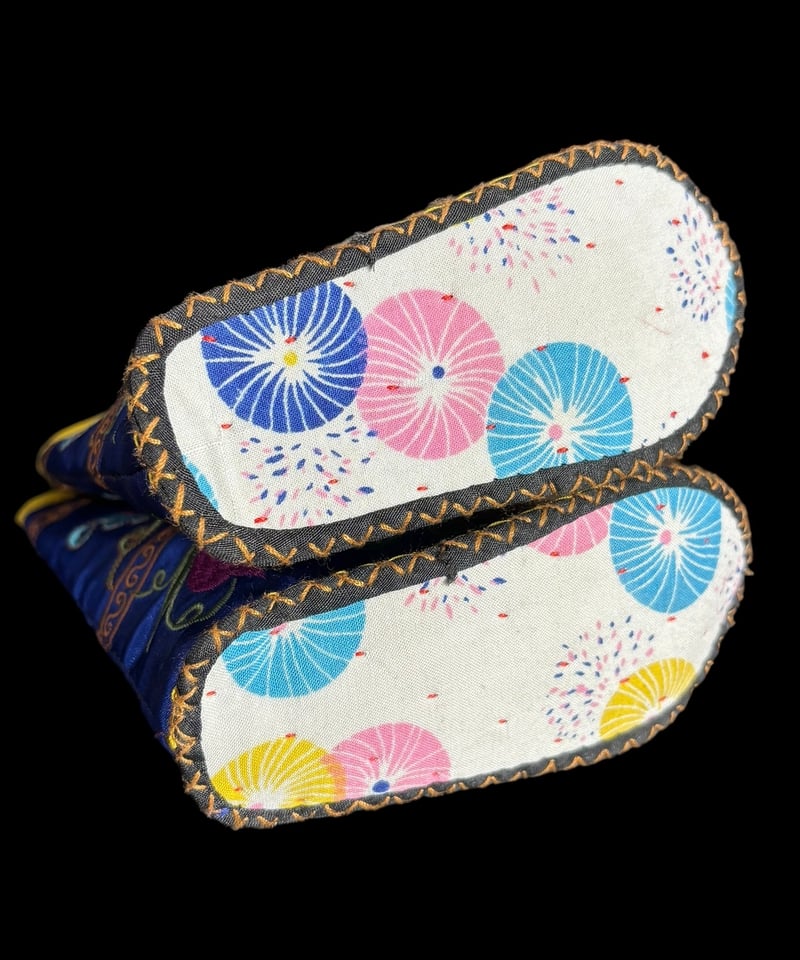 纏足の靴 [ブルー] 中国雑貨 布靴 子供靴 刺繍靴 靴 中国 布 刺繡