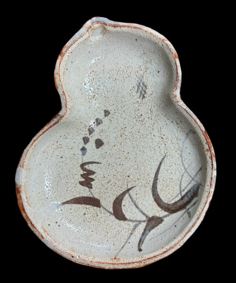唐津焼 瓢箪皿 平皿 瓢箪 器 食器 レトロ 和食器 骨董品 アンティーク
