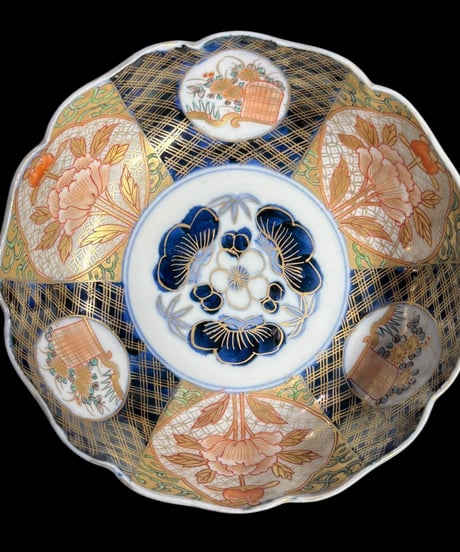 古伊万里 金彩 色絵 [蝶草花文図] なます皿 丸皿 取り皿 飾り皿 和食器 江戸 伊万里 陶器 骨董品 アンティーク