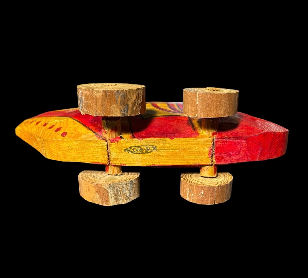 鹿児島神宮 木彫り 鯛車 彫刻 置物 飾り 縁起物 天然木材 郷土玩具