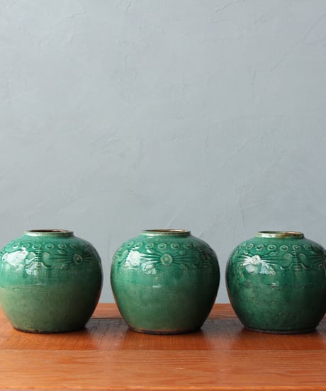 壺 緑 中国雑貨 陶器 骨董品