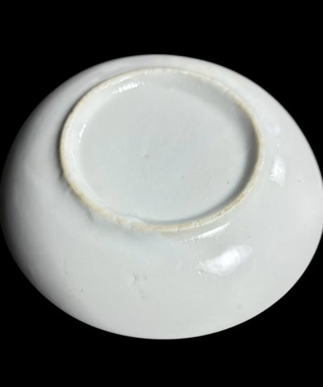 【2客セット】色絵 丸皿 [扇子 草花文] 時代物 小皿 取り皿 盛り皿 飾り皿 レトロ 昭和初期 和食器 骨董品 アンティーク
