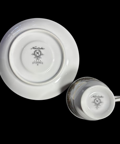 【6客揃】Noritake FIGARO カップ&ソーサー 花柄 日本陶器会社 マグカップ 紅茶 コーヒー カップ 器 茶器 昭和 レトロ アンティーク
