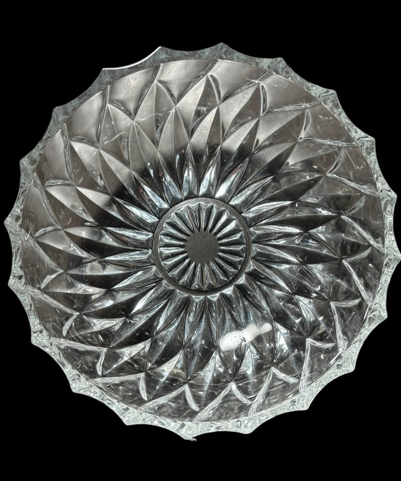 切子ガラスボウル アンティーク 切子 ガラスボウル ガラス鉢 カットガラス 鉢 盛り鉢 硝子 古美術 骨董