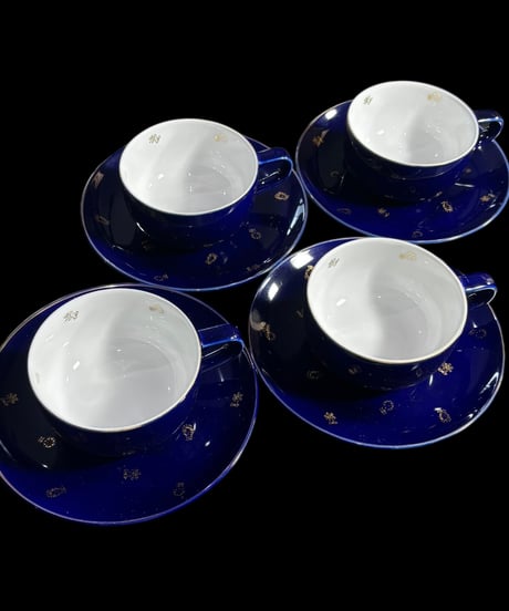 【4客揃】橘吉 カップ&ソーサー TACHIKICHI RIVER STEEL マグカップ 紅茶 コーヒー カップ 器 茶器 昭和 レトロ アンティーク