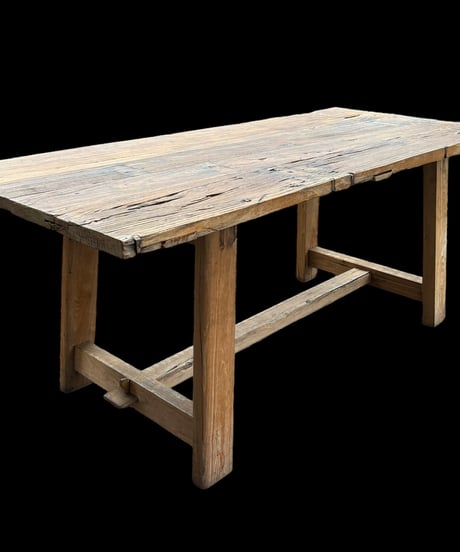 アンティーク調ダイニングテーブル 木目調 テーブル 天然 ナチュラル 自然 カントリー 作業台 家具 インテリア アンティーク