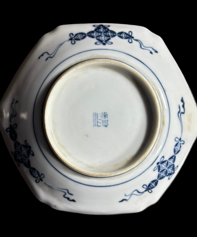 美術品・アンティーク・コレクション 骨董 染付 六角皿