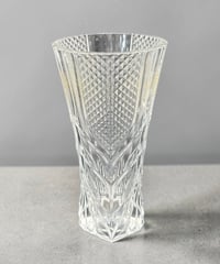 フランス製 クリスタルダルク 花瓶 クリスタル 硝子 切子 カットガラス フラワーベース 古美術 レトロ アンティーク