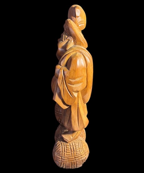 木彫り 大黒天 七福神 木製 大黒様 開運 縁起物 彫刻 仏像 古美術 インテリア 置物 オブジェ 骨董品 アンティーク